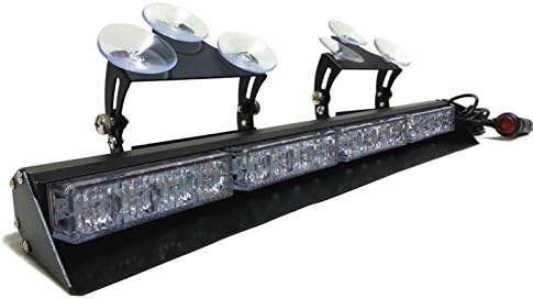 VSLED 17.5"16 LED Windshield Recovery LightBar Flashing Beacon Light Emergency Warning Lights Red/Blue LightBar