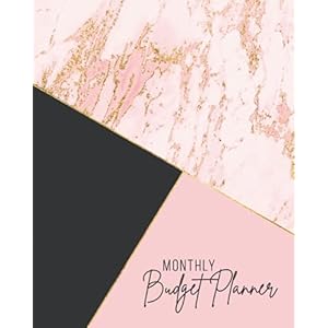 Monthly Budget Planner: Daily and Weekly Financial Organizer | Savings – Bills – Debt Trackers | January – December | Gold Black & Pink Marble