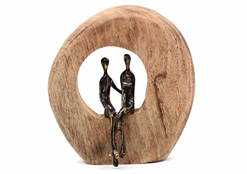 Casablanca mordernes Design Sculpture, Aluminium Wood, Natural, 23.5L x 7B cm