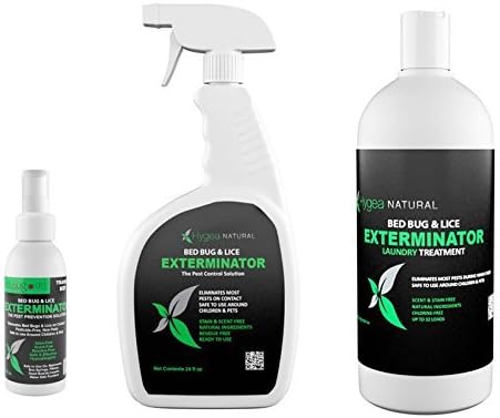 Bed Bug 911 Exterminator Combo Pack, Non Toxic Treatment, Natural Bugs &amp; Lice Eradicator, Includes Spray 24 oz, Travel Spray 3 oz &amp; Laundry Treatment 32 oz by Bed Bug 911