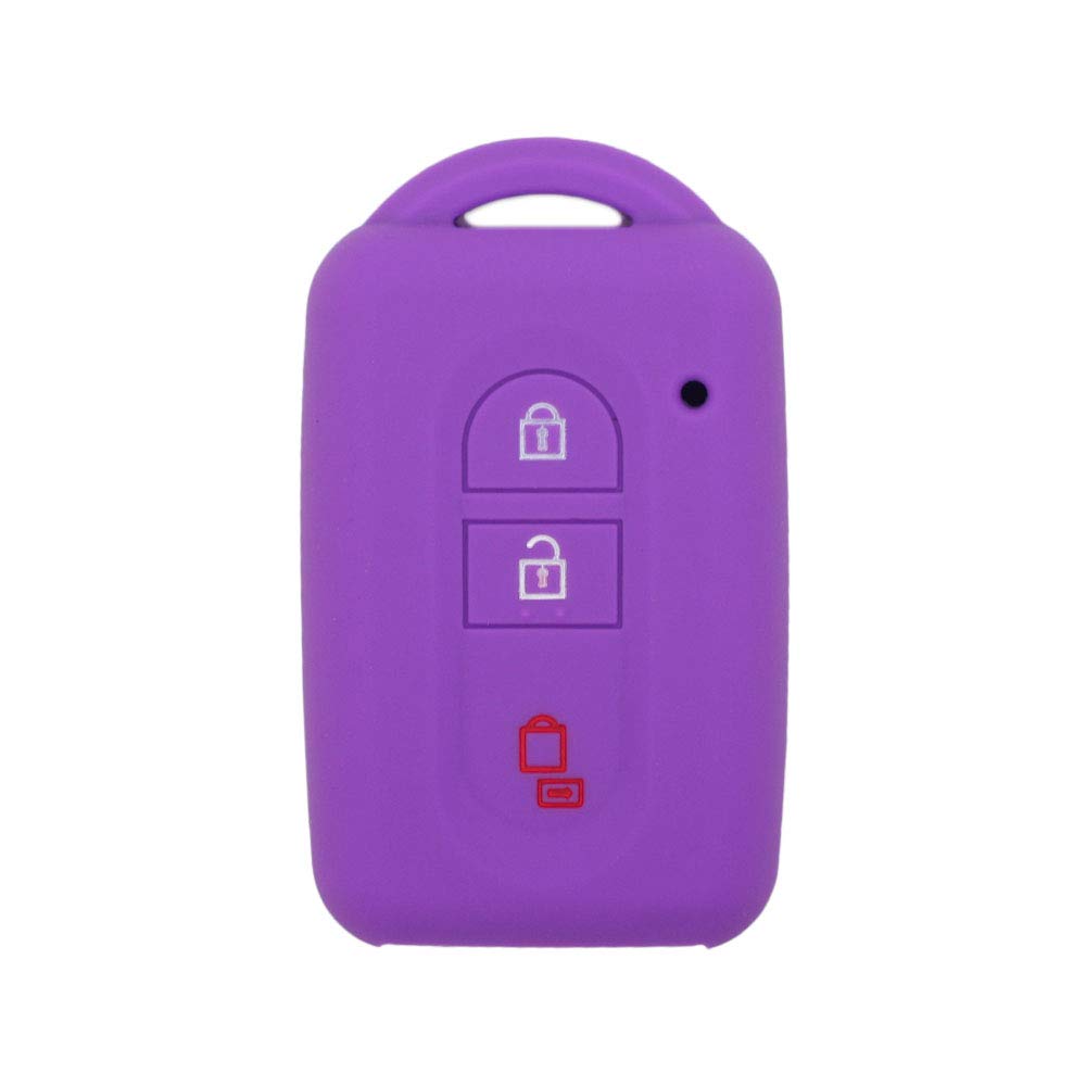 BROVACS Silicone Cover Protector Case Holder Skin Jacket Compatible with NISSAN 2 Button Smart Remote Key Fob CV9504 Purple