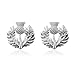 925 Sterling Silver Thistle Cirsium Flower Scotland National Symbol Small Post Stud Earring 15 mm