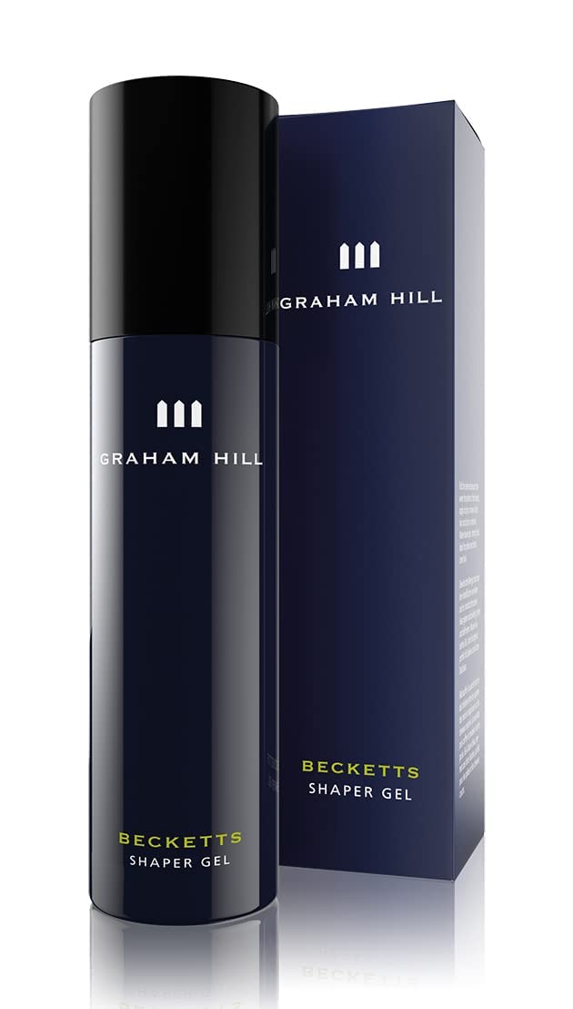 GRAHAM HILL Becketts Shaper Mens Hair Gel (100ml) - Strong Hold, High Gloss Finish for Long Hair - Wet Look Hair Gel for Men - Vegan, Hair Styling Gel, Firm and Stable Hold