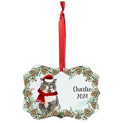 Blue White Persian Cat Christmas Ornament 2024