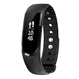 LETSCOM Activity Tracker, Smart Pedometer Bracelet and Sleep Monitor, Bluetooth 4.0 Smart Watch, IP67 Waterproof Fitness Wristband, OLED Touch Screen Exercise Tracker, Black