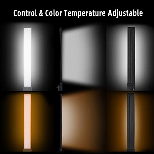Bi-Color LED Lightweight Video Lights Kit with Tripod Stand Portable Adjustable Brightness Handheld Lamp Photography Studio Continuous Output Lighting Kit for Camera,YouTube Shooting-24W-2 Pack - Thumbnail 2
