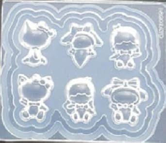 Amazon Co Jp シリコンモールドミニ キャラクター６種 デコパーツ レジン ネイルパーツ ホビー