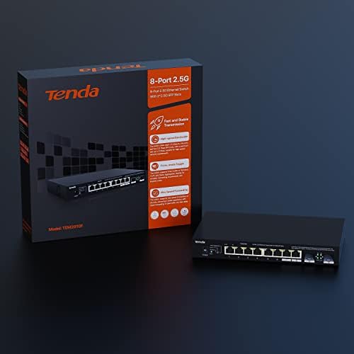 Switch 2.5 Gigabit, Switch Ethernet 2.5G 8 Ports, 2 Ports 2,5 Gbps SFP, Ports RJ45 2,5G, Ports SFP 2,5G, Support de Bureau et Mural, Compatible avec Ordinateur, NAS, AP Wi-FI 6 (TEM2010F)