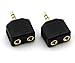 ANRANK AK35235SS 3.5mm Stereo Plug to 2 x 3.5mm Stereo Jack Splitter Adaptor Audio Adapter Connector (Gold Plated, 2 Pack)