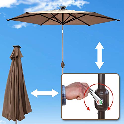 CHHD Sonnenschirme, 2,5 m im Freien Selbstaufladend 30 LED Sonnenschirm Patio Solar Sonnenschirm Garten Cantilever… – Bild 3