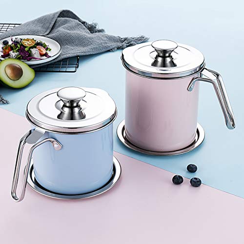 Eglaf 1.3L Stainless Steel Grease Strainer Oil Container with