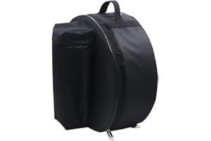 Snare Drum Bag Black,mewmewcat Durable 14 Inch Snare Drum Bag Backpack Case with Shoulder Strap Outside Pockets