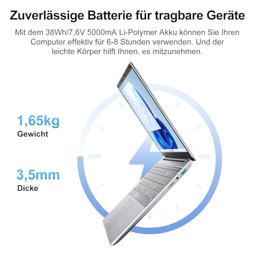 jumper Laptop 15.6 Inch FHD Display, 12GB RAM 512GB ROM TF Extend 512GB, 5205U Processor Notebook (up to 2.3GHz), 2 Stereo Speakers/USB 3.0/Type-C/10 Keyboard