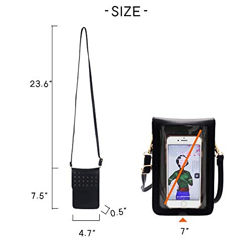OSTKAKA Small Crossbody Phone Bag，Mobile Phone Bags for Women，Wristlet Wallet with Cell Phone Holder (B-Black)