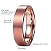 King Will Glory 6mm/8mm/10mm/12mm 18K Rose Gold Tungsten Carbide Wedding Band Ring Pipe Cut Brushed Finish/Line Grooved Dome for Unisex Comfort Fit
