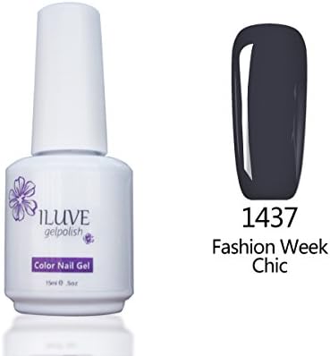 iLuve Long Lasting Soak Off UV Nail Polish, 1 Bottle(15ml) Fashion Week Chic Color Shade of Gray with 238 Other Colors Available
