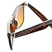 zeroUV - Blue Blocking Driving Horn Rimmed Sunglasses Amber Tinted Lens 54mm (3 Tortoise)