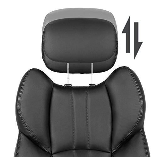 SONGMICS-Sedia-ergonomica-girevole-con-base-a-stella-in-nylon-con-braccioli-pieghevoli-120-137-cm-Nero
