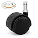 Office Chair Casters Wheels Replacement - Ideal for Hardwood Laminate Vinyl. 3/8 inch (10mm) Stem Fit Ikea Chairs - (Set of 5) Black