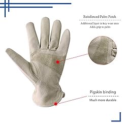 HLDD HANDLANDY 2 Pairs Pigskin Leather Work Gloves