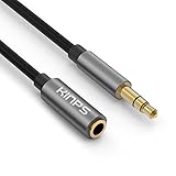 KINPS Audio Auxiliary Stereo Extension Audio Cable 3.5mm Stereo Jack Male to Female, Stereo Jack Cord for Phones, Headphones, Speakers, Tablets, PCs, MP3 Players and More (10ft/3m, Black)
