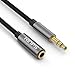 Kinps Audio Auxiliary Stereo Extension Cable 3.5mm Male to Female, Stereo Jack Cord for Phones, Headphones, Speakers, Tablets, PCs, MP3 Players and More (10ft/3m, Black)
