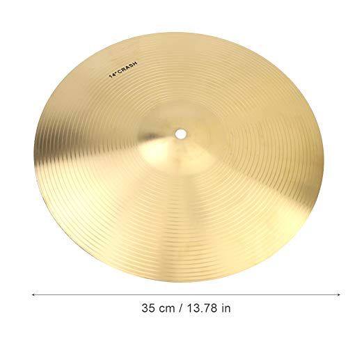 Cymbal, 14 inch Musical Brass Alloy Crash Ride Hi-Hat Drum Cymbals Instrument Accessory for Drum Set