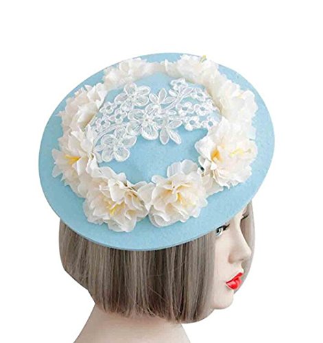 Sunshine Women's Hairpin Headpiece Retro Ladies Floral Headdress Small Hat For Party