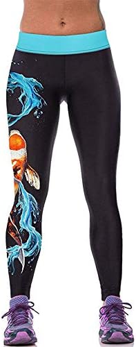 KAOKAOO Women's Fitness Hihg Waist Yoga Pants Printed Stretch Ankle Legging