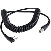 Rugged Radios CC-Ken 2-Pin to 5-Pin Coil Cord Adaptor Cable for Racing Radios Electronics Communications Kenwood & Baofeng – Connects to Headset and Two Way Handheld Radio Black