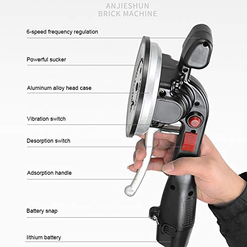 Tenrry Tile Vibrator Electric Handheld Automatic Leveling Machine Tool for Floor Wall (us, 2 Batteries 1 Charger)