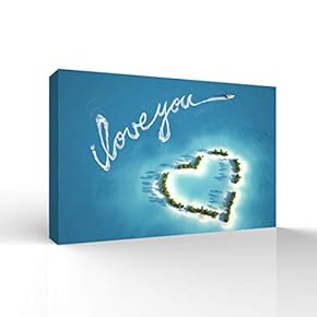 Canvas Wall Art for Living Room,Bedroom Home Artwork Paintings Heart-Shaped Island Ready to Hang - 12x18 inches