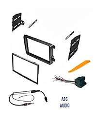 ASC Double Din Car Stereo Radio Dash Kit, mazo de cables y adaptador de antena para VW Volkswagen: 12 15 escarabajo, 09 14 CC, 07 14 Eos, 10 14 Golf, 06 14 GTI, 06 15 Jetta, 06  14 Passat, 06 09 Conejo, 09 14 Tiguan