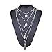 Boosic Multi-layer Leaf Feather Pendant Necklace Turquoise Bohemian Necklace For Women
