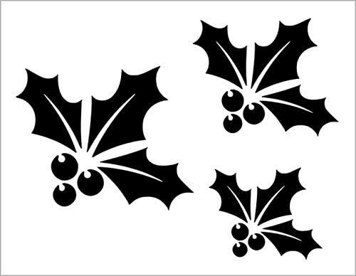 Mixed Media - HOLLY BERRIES 3 Mistletoe Christmas Holiday Decoration 8.5