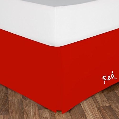 New Collection 1-PC Tailor Made Good Fitting Bed Skirt Red -Pattern Solid Drop Length 18" Inches ) in Cal-King Sizes &amp; 450 Thread -Choose Colors 100% Egyptian Cotton By American Sheets