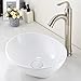 VAPSINT Ellipse Porcelain White Ceramic Above Counter Bathroom Vessel Sink