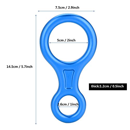 MAGT Rescue Descender 35KN Figure 8 Word Rope Descender Rappel Ring Rock Climbing Rescue Gear (Color : Blue) - Thumbnail 6