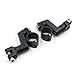 HTTMT MT216-058- Black Engine Guards Longhorn Offset Foot Peg Mounts 1.25 Inches Magnum Clamp Compatible with Harley