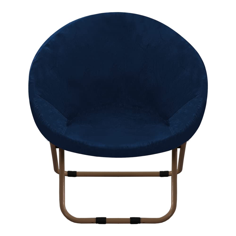 Photo 1 of GAMUKAI Velvet Papasan Chair Cover Slipcover – Stretch Round Saucer Cushion Cover, Fits 37-48 Inch, Washable Furniture Protector for Living Room, Dorm, Nursery (Navy, Large)