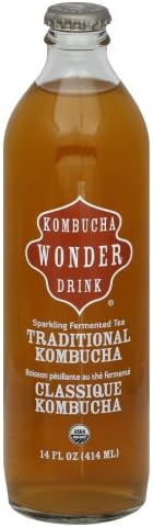 Kombucha Wonder Drink - Organic Sparkling Fermented Tea Bottle Traditional - 14 fl. oz.