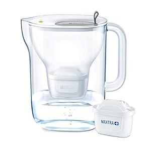 BRITA waterfilterkan Style XL verbetert de smaak en vermindert kalk en andere onzuiverheden uit kraanwater, grijs, 3,6L