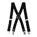 GoTEK Mens Suspenders X Back 2 inch Adjustable Elastic Suspenders - Solid Straight Clip Suspender for Men