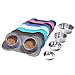 VIVAGLORY Dog Bowls, Set of 2, Stainless Steel Water and Food Bowl Pet Cat Feeder with Non Spill Skid Resistant Silicone Mat, Small, Gray