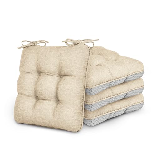 Love's Cabin Memory Foam Chair Cushion Set of 4 Khaki