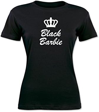 Black Barbie Cute Shirt Women's Graphic Tee (X-Large)