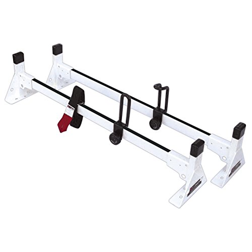 Aluminum H1 Low Profile 2 Bar Ladder Roof Rack for a Transit Connect 2014-Newer White - Thumbnail 3