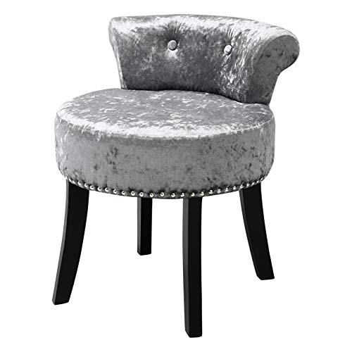 Grey velvet dressing table stool Clearance