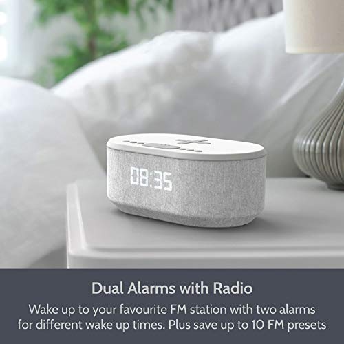 Dawn: Bedside Radio Alarm Clock with USB Charger, Bluetooth Speaker, QI Wireless Charging, Dual Alarm & Dimmable LED Display - Thumbnail 3