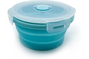 Kedisec Collapsible Silicone Bowl with Lid - Leak-Proof Food Container for Camping, Travel & Meal Prep | Microwave & Dishwash